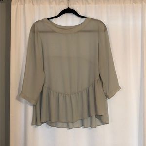 Zoa Light Blue Peplum Top